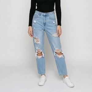 Distressed Light Blue Jeans